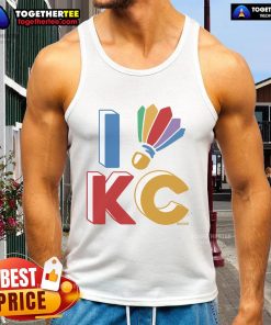 Official I Shuttlecock KC Kansas tank top featuring a stylish design perfect for badminton fans and casual wear.