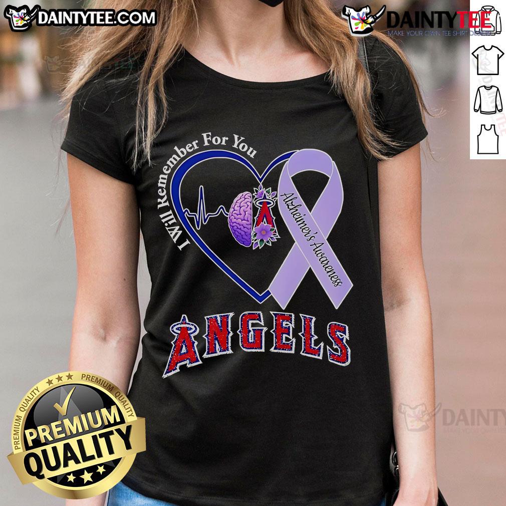 Official I Will Remember For You Alzheimer's Awareness Los Angeles Angels Ladies-Tee Official I Will Remember For You Alzheimer's Awareness tee for ladies, featuring Los Angeles Angels design.