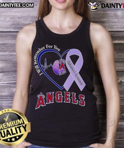Official I Will Remember For You Alzheimer's Awareness tank top featuring Los Angeles Angels logo and design.