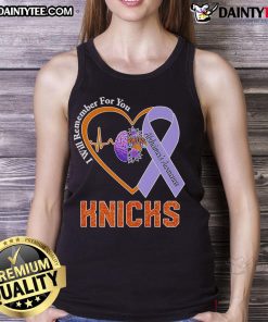 Official I Will Remember For You Alzheimer's Awareness New York Knicks tank top featuring vibrant team colors and logo.