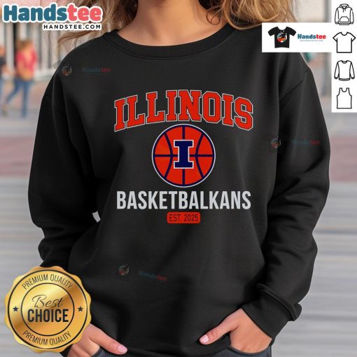 Official Illinois Urbana-Champaign Basketball ET 2025 Sweatshirt showcasing team colors and logo for fans.