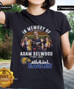 Official In Memory Of Adam Selwood 2025 X West Coast Eagles Limited Edition Ladies Tee in vibrant team colors.