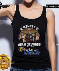 Official In Memory Of Adam Selwood 2025 West Coast Eagles Limited Edition Tank Top showcasing team colors and logo.