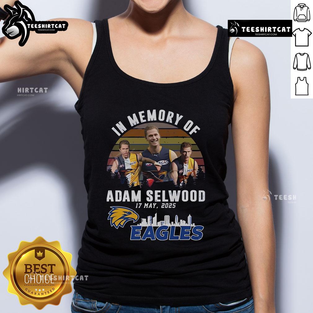 Official In Memory Of Adam Selwood 2025 X West Coast Eagles Limited Edition Tank Top Official In Memory Of Adam Selwood 2025 West Coast Eagles Limited Edition Tank Top showcasing team colors and logo.