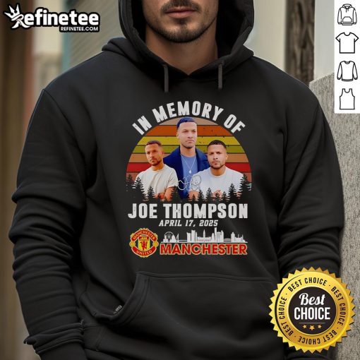 Official In Memory of Joe Thompson April 17, 2025, Manchester United Retro Hoodie showcasing iconic design.