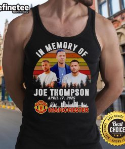 Official In Memory of Joe Thompson April 17, 2025, Manchester United Retro Tank Top featuring classic team design.