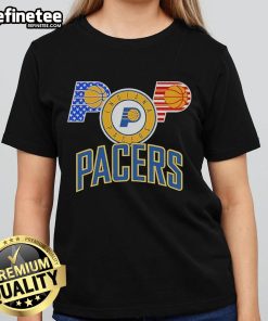 Official Indiana Pacers Basketball 2025 ladies tee featuring team colors and logo, perfect for fans and casual wear.