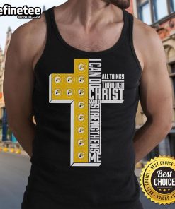 Official Indiana Pacers tank top featuring 'I Can Do All Things Through Christ' inspirational design.