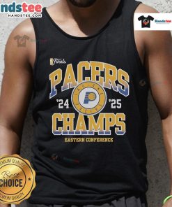 Official Indiana Pacers NBA Finals 2024-2025 Pride Eastern Conference Champions tank top showcasing team spirit.