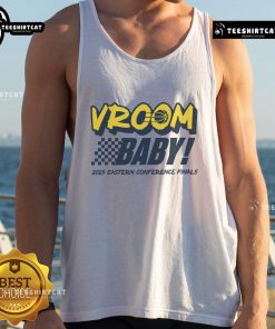 Official Indiana Pacers Vroom Baby 2025 Eastern Conference Finals tank top showcasing team pride and style.