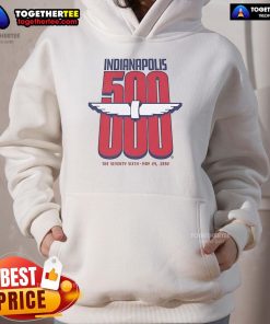 Alt Text: Official Indianapolis 1992 Indy 500 hoodie showcasing the 76th running logo and vibrant racing colors.