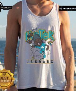 Alt Text: Official Jacksonville Jaguars Travis Hunter tank top featuring bold team colors and logo, perfect for fans.