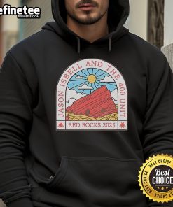 Official Jason Isbell and The 400 Unit hoodie featuring Red Rocks Amphitheatre, Morrison, Colorado, May 3, 2025.
