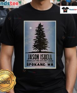 Alt Text: Official Jason Isbell May 16, 2025 poster t-shirt for Spokane, WA concert at First Interstate Center.