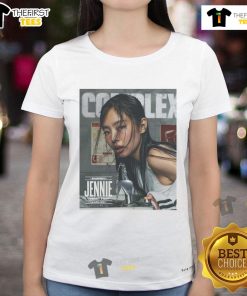 Official Jennie from Blackpink on Complex Magazine cover March 2025, wearing a stylish ladies tee, showcasing her iconic fashion.