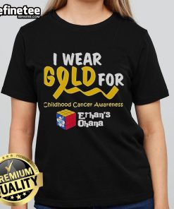 Official Jesus Luzardo I Wear Gold for Ethans Ohana Ladies Tee showcasing stylish design for fans of the Miami Marlins.
