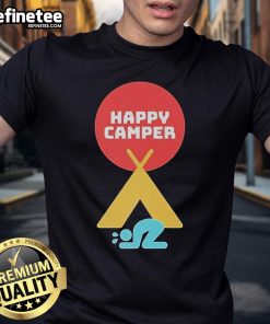 Alt Text: Official Jim Gaffigan Happy Camper 2025 T-Shirt featuring a playful design perfect for fans of comedy and adventure.