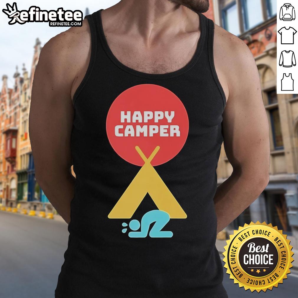 Official Jim Gaffigan Happy Camper 2025 Tank Top Official Jim Gaffigan Happy Camper 2025 tank top design featuring vibrant colors and comedic graphics.