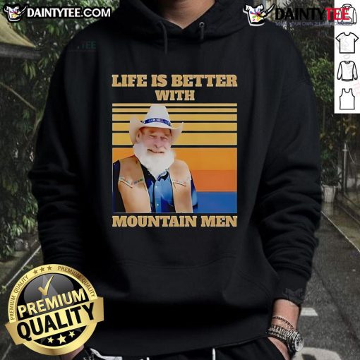 Official JK Simmons Life Is Better With Mountain Men Vintage Hoodie in cozy fabric, perfect for outdoor enthusiasts.