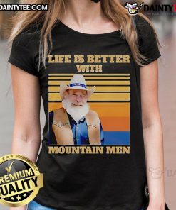 Alt Text: Official JK Simmons Life Is Better With Mountain Men Vintage Ladies Tee featuring a stylish design for outdoor enthusiasts.