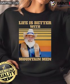 Official JK Simmons Life Is Better With Mountain Men vintage sweatshirt featuring classic design and cozy fit.