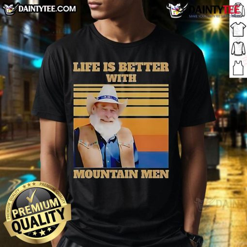 Alt Text: Official JK Simmons Life Is Better With Mountain Men vintage T-shirt featuring a rustic design and comfortable fit.