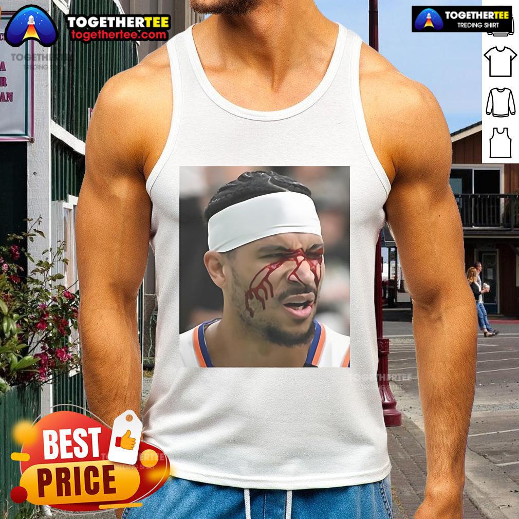 Official Josh Hart Took An Elbow To The Face Tank Top Josh Hart wearing a tank top after taking an elbow to the face during a basketball game, showcasing his determination.