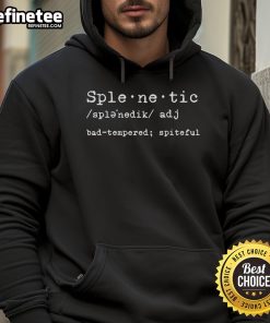 Official Justmer Splenetic Bad Tempered Spiteful Hoodie in black, featuring bold graphics and a stylish design.
