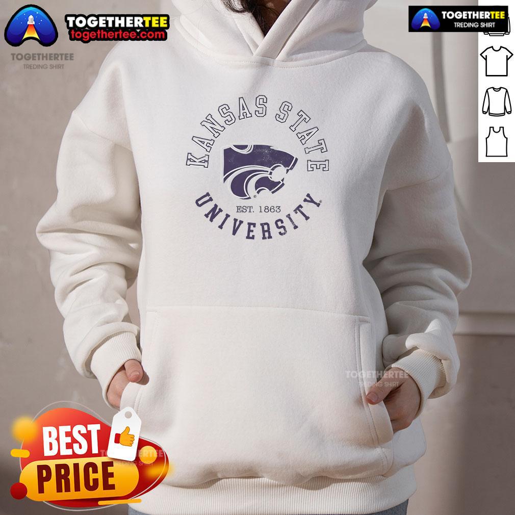 Official Kansas State Wildcats Circle Vintage Hoodie Alt Text: Vintage Kansas State Wildcats Circle Hoodie in purple, featuring logo and cozy design for fans and casual wear.
