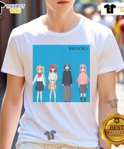 Alt Text: Official Kessoku Band Bocchi The Rock anime T-shirt featuring vibrant artwork and stylish design for fans.