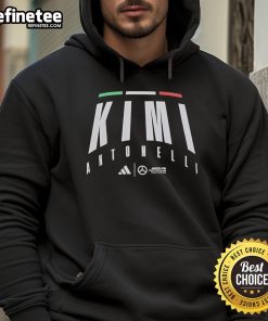 Alt Text: Official Kimi Antonelli AMG Petronas Formula One Team hoodie featuring logo, sleek design, and high-quality material.