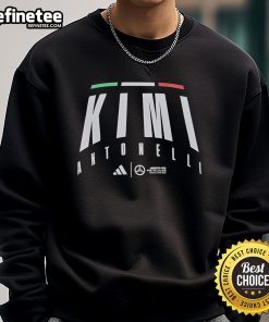 Alt Text: Official Kimi Antonelli AMG Petronas Formula One Team sweatshirt featuring a stylish design and team logo.