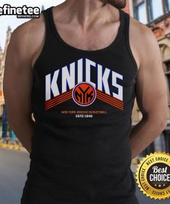 Vintage New York Knicks basketball tank top, ESTD 1946, showcasing the official NYK logo and classic sports style.