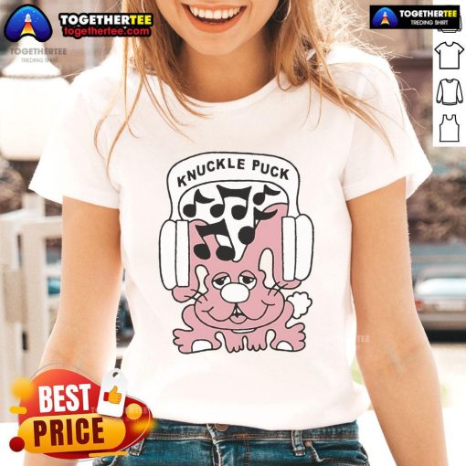 Official Knuckle Puck Bunny Music Ladies Tee featuring a stylish design perfect for fans of the band Knuckle Puck.