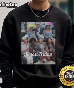 Alt Text: Official Kodak Derby Almost Friday Sweatshirt in black, featuring a stylish design perfect for casual wear.