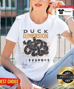Official Kurzgesagt Duck Dimension Ladies Tee featuring vibrant design and comfortable fit for fans of the popular science channel.