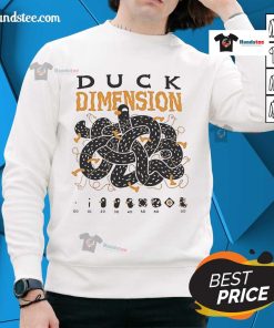 Official Kurzgesagt Duck Dimension Sweatshirt featuring vibrant graphics and cozy design for fans of science and art.