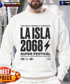 Official La Isla 2068 X The Kreol Republic 2025 stereo sweatshirt in stylish design, perfect for casual wear.