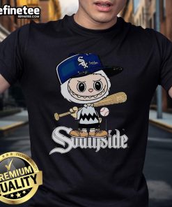 Official Labubu Charlie Brown Chicago White Sox T-Shirt featuring a unique design for fans of baseball and pop culture.