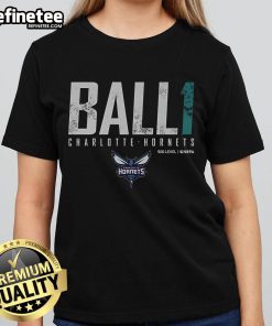 Official LaMelo Ball Charlotte Hornets ladies tee featuring vibrant team colors and stylish design for female fans.