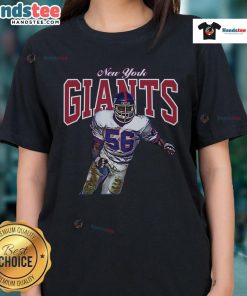 Official Lawrence Taylor Royal New York Giants Sideline Series Player Ladies Tee featuring vibrant team colors and logo.