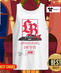 Alt Text: Official LB Box Logo on FD Advan JDM Tank Top, showcasing stylish automotive fashion for car enthusiasts.