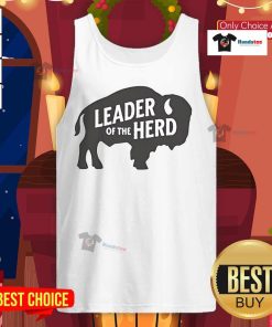 Official Leader of the Herd Buffalo Tank Top featuring a bold buffalo graphic on a stylish sleeveless design.