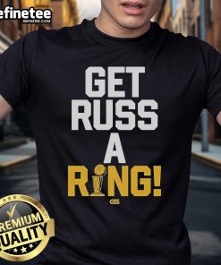 Alt Text: Official Livmoods Get Russ A Ring T-Shirt featuring bold graphics and a stylish design, perfect for fans.