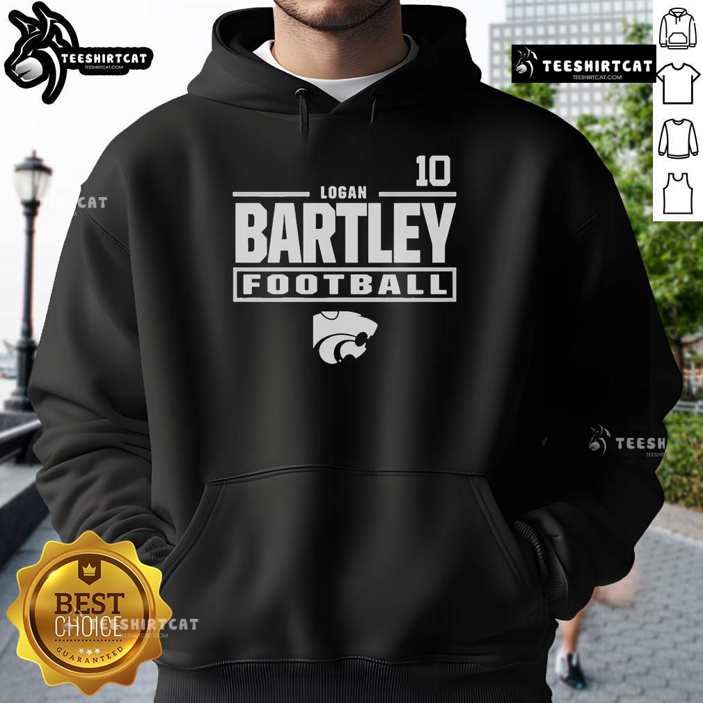 Official Logan Bartley Youth Grey K-State Wildcats NIL Stacked Box Player Special Hoodie Alt Text: Official Logan Bartley youth grey K-State Wildcats NIL stacked box player special hoodie, perfect for young fans.