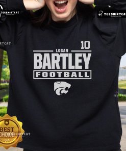 Alt Text: Official Logan Bartley Youth Grey K-State Wildcats NIL Stacked Box Player Special Sweatshirt for young fans.
