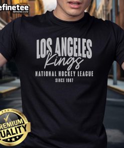 Alt Text: Official Los Angeles Kings NHL T-Shirt, celebrating the team's history since 1967, perfect for hockey fans.