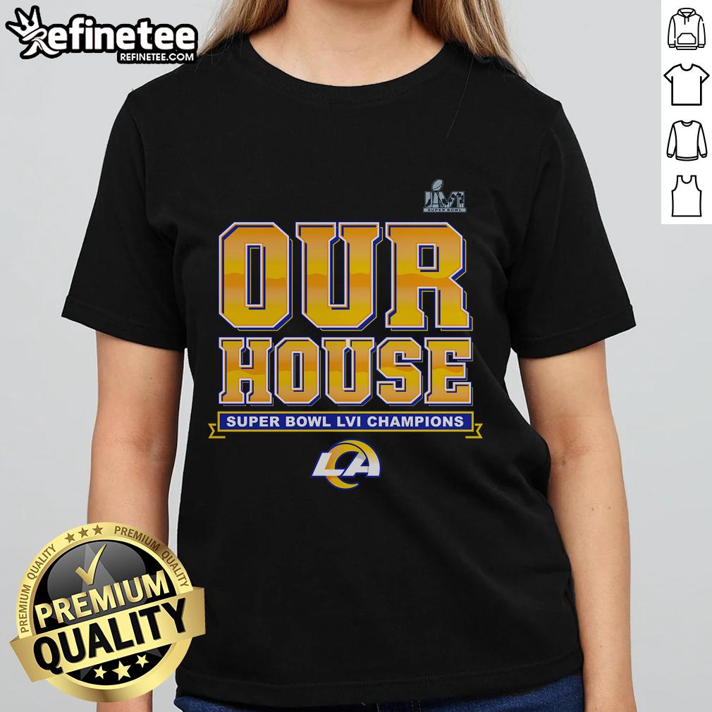 Official Los Angeles Rams Super Bowl Lvi Champions Hometown Audible Ladies Tee Official Los Angeles Rams Super Bowl LVI Champions Hometown Audible Ladies Tee showcasing team pride and style.