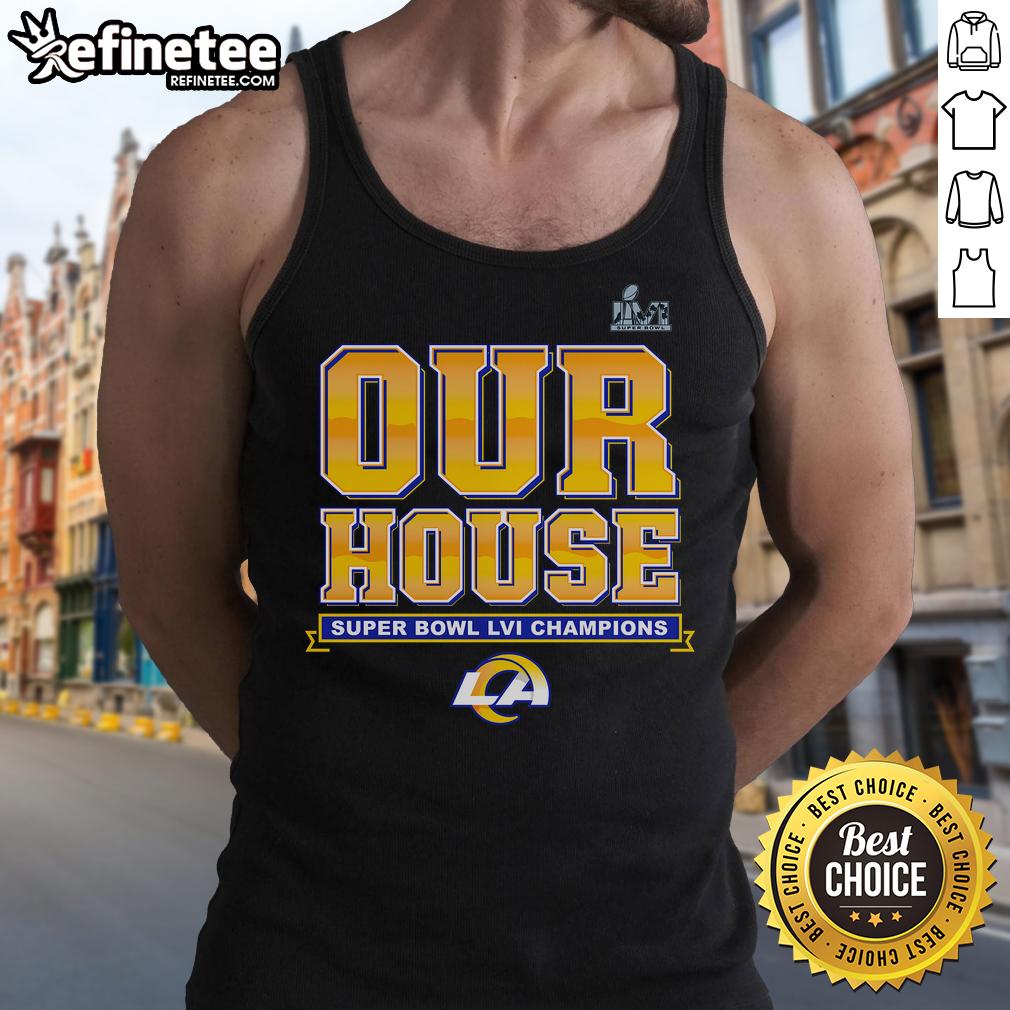 Official Los Angeles Rams Super Bowl Lvi Champions Hometown Audible Tank Top Alt Text: Official Los Angeles Rams Super Bowl LVI Champions Hometown Audible Tank Top showcasing team pride and style.