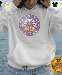 Alt Text: Official Los Angeles Sparks Respect Her Game Hoodie featuring team colors and logo, perfect for fans and supporters.